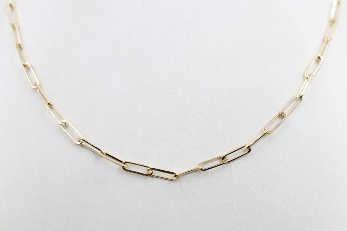 9ct Gold Paperclip Chain 45cm