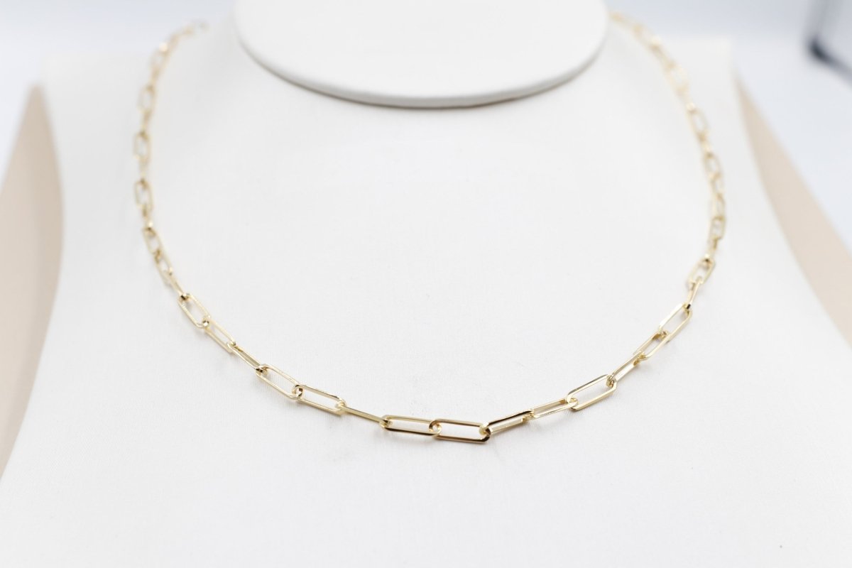 9ct Gold Paperclip Chain 45cm