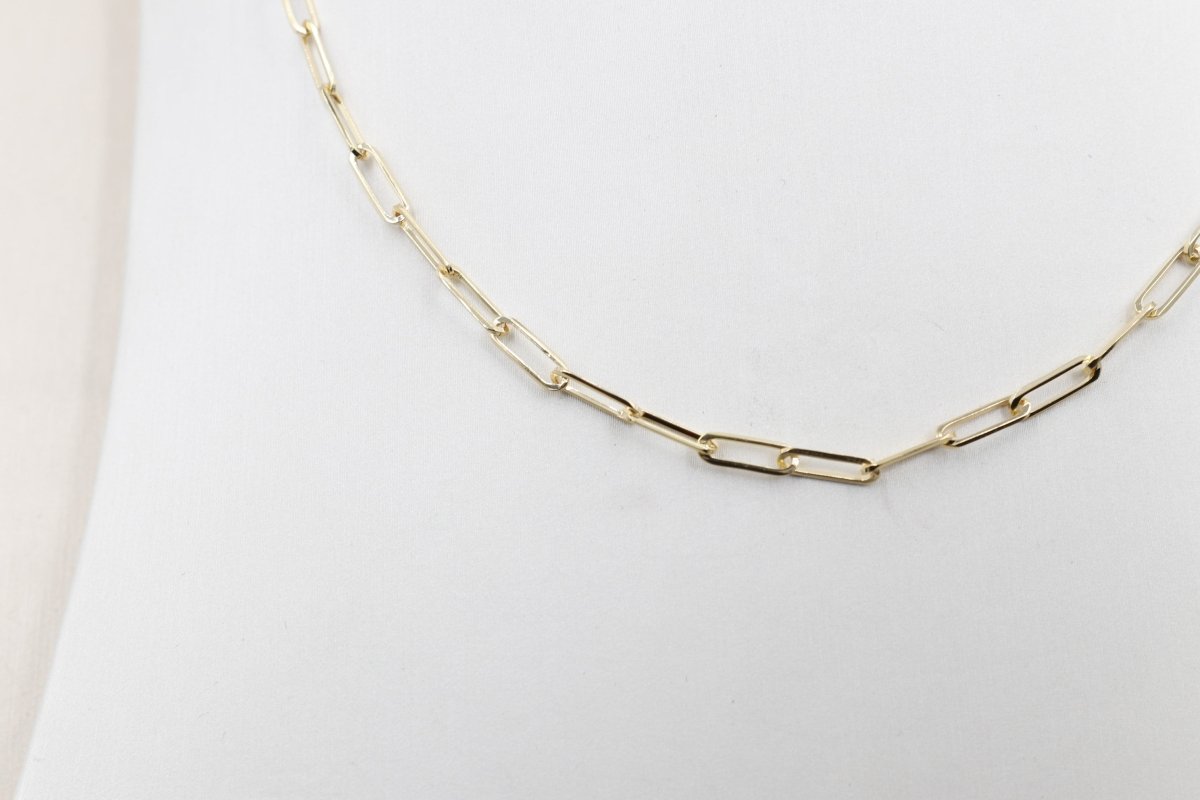 9ct Gold Paperclip Chain 45cm
