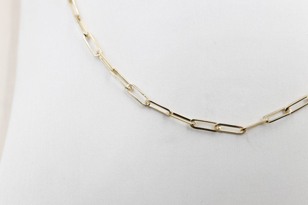 9ct Gold Paperclip Chain 45cm