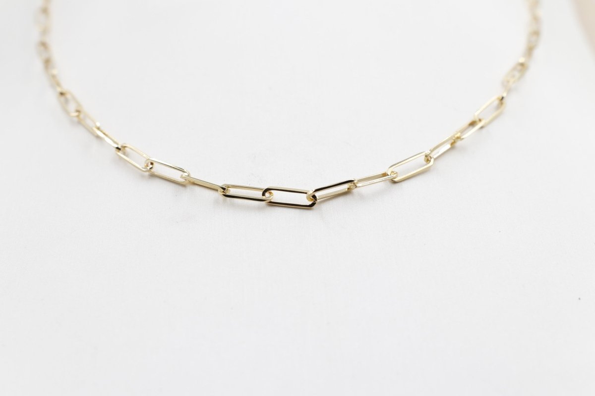 9ct Gold Paperclip Chain 45cm