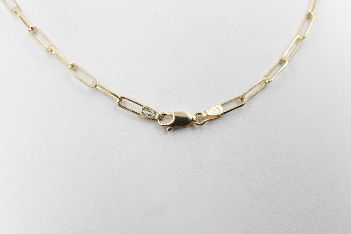9ct Gold Paperclip Chain 45cm