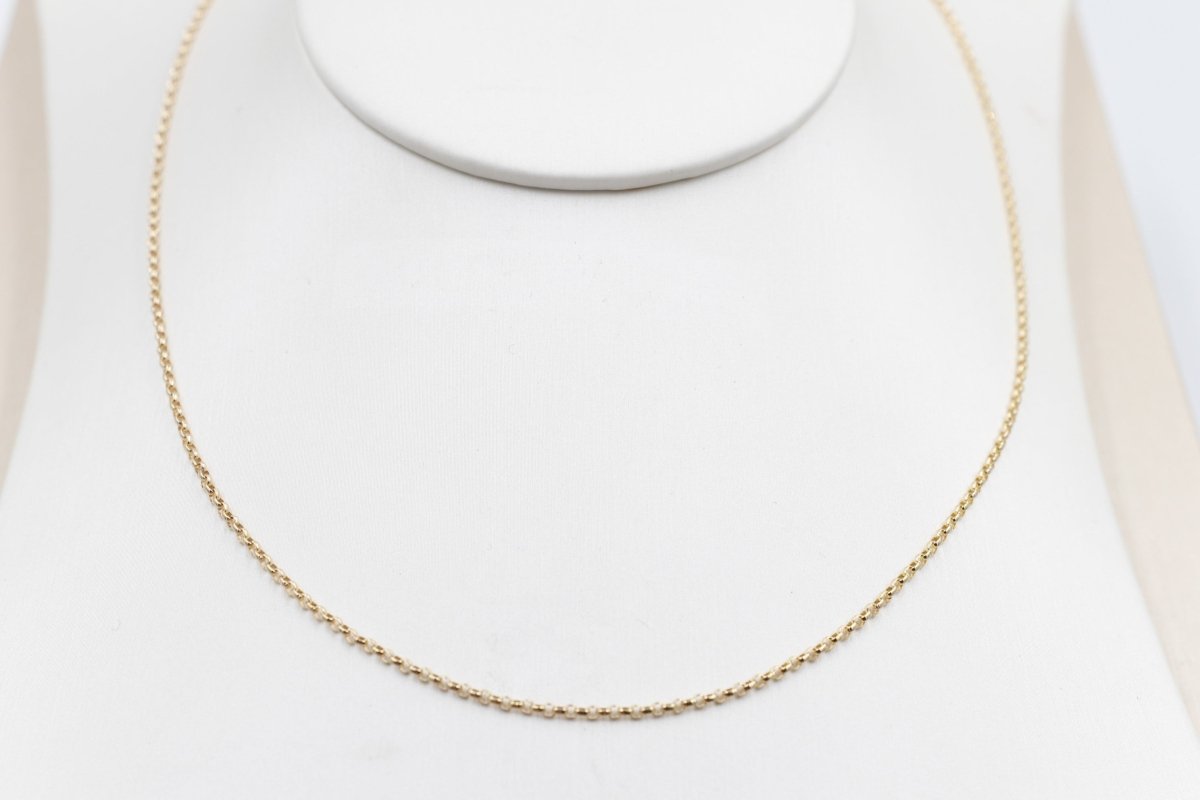9ct Gold Oval Belcher Chain 45cm