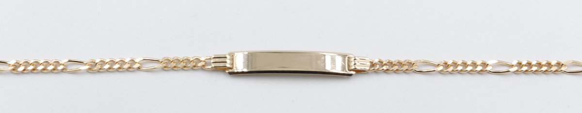 9ct Gold kids figaro ID bracelet 18.5cm