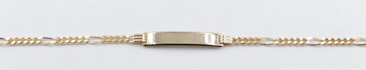 9ct Gold kids figaro ID bracelet 18.5cm