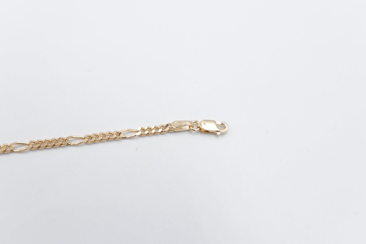 9ct Gold kids figaro ID bracelet 18.5cm