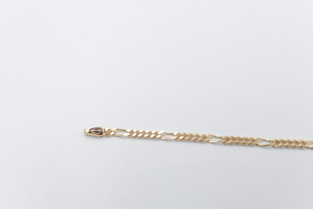 9ct Gold kids figaro ID bracelet 18.5cm