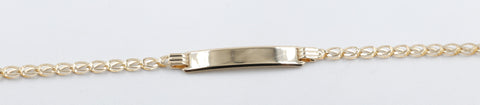 9ct Gold kids ID Open side Curb bracelet 16cm