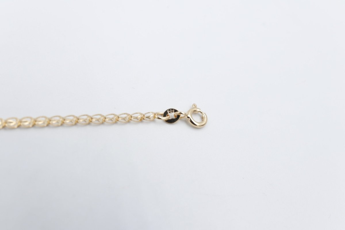 9ct Gold kids ID Open side Curb bracelet 16cm