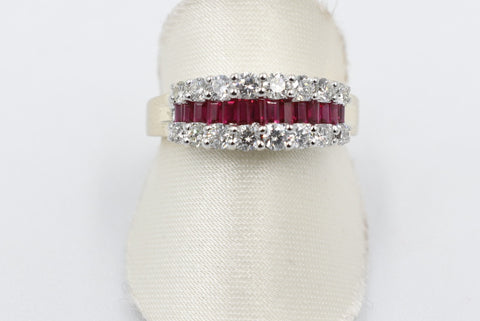 9ct Gold Ruby & Diamond Dress ring