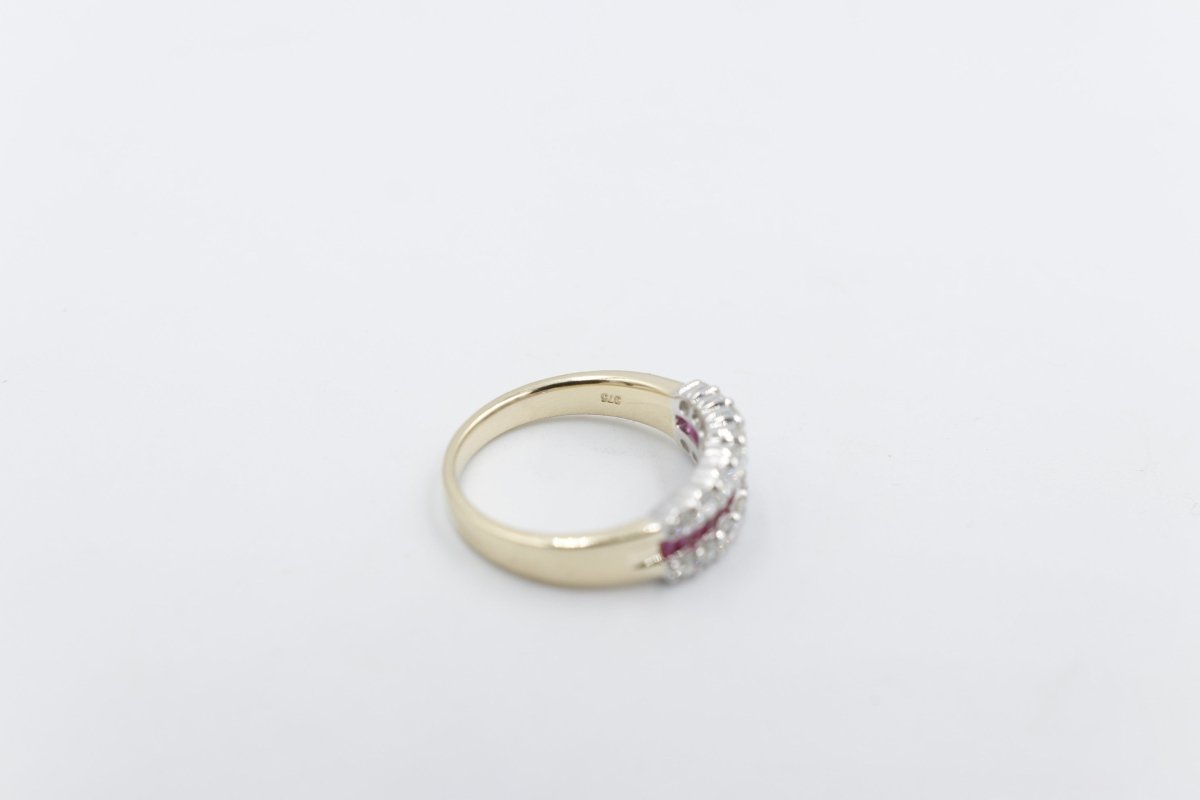 9ct Gold Ruby & Diamond Dress ring
