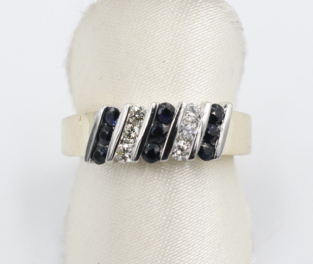 9ct Gold Genuine Sapphire & Diamond ring
