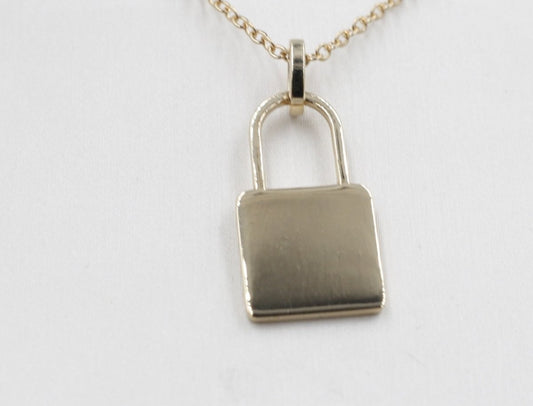 9ct Gold Solid Padlock Pendent 9P0044