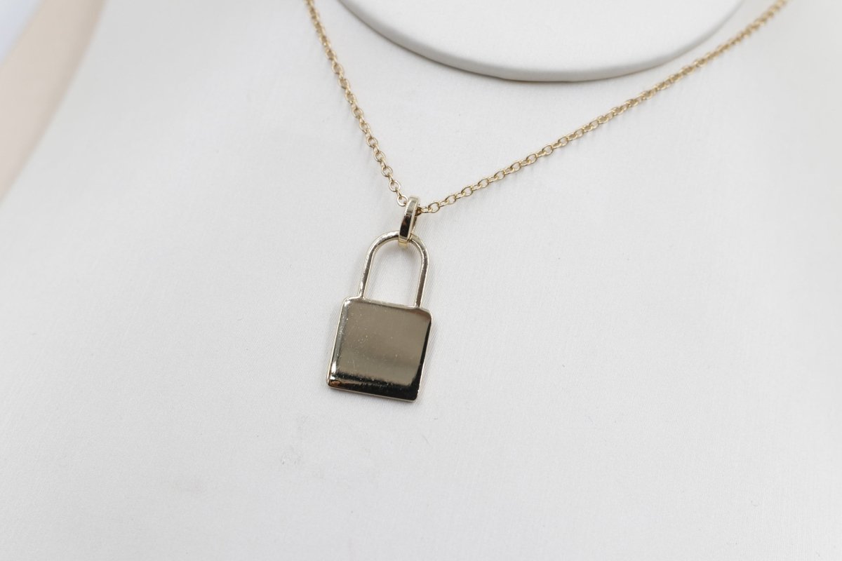 9ct Gold Solid Padlock Pendent 9P0044