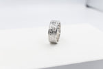 Stg Silver Band with Maori design 9mm wide FR5244S