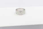 Stg Silver Band with Maori design 9mm wide FR5244S