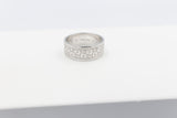 Stg Silver Band with Maori design 9mm wide FR5244S