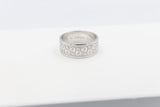 Stg Silver Band with Maori design 9mm wide FR5244S