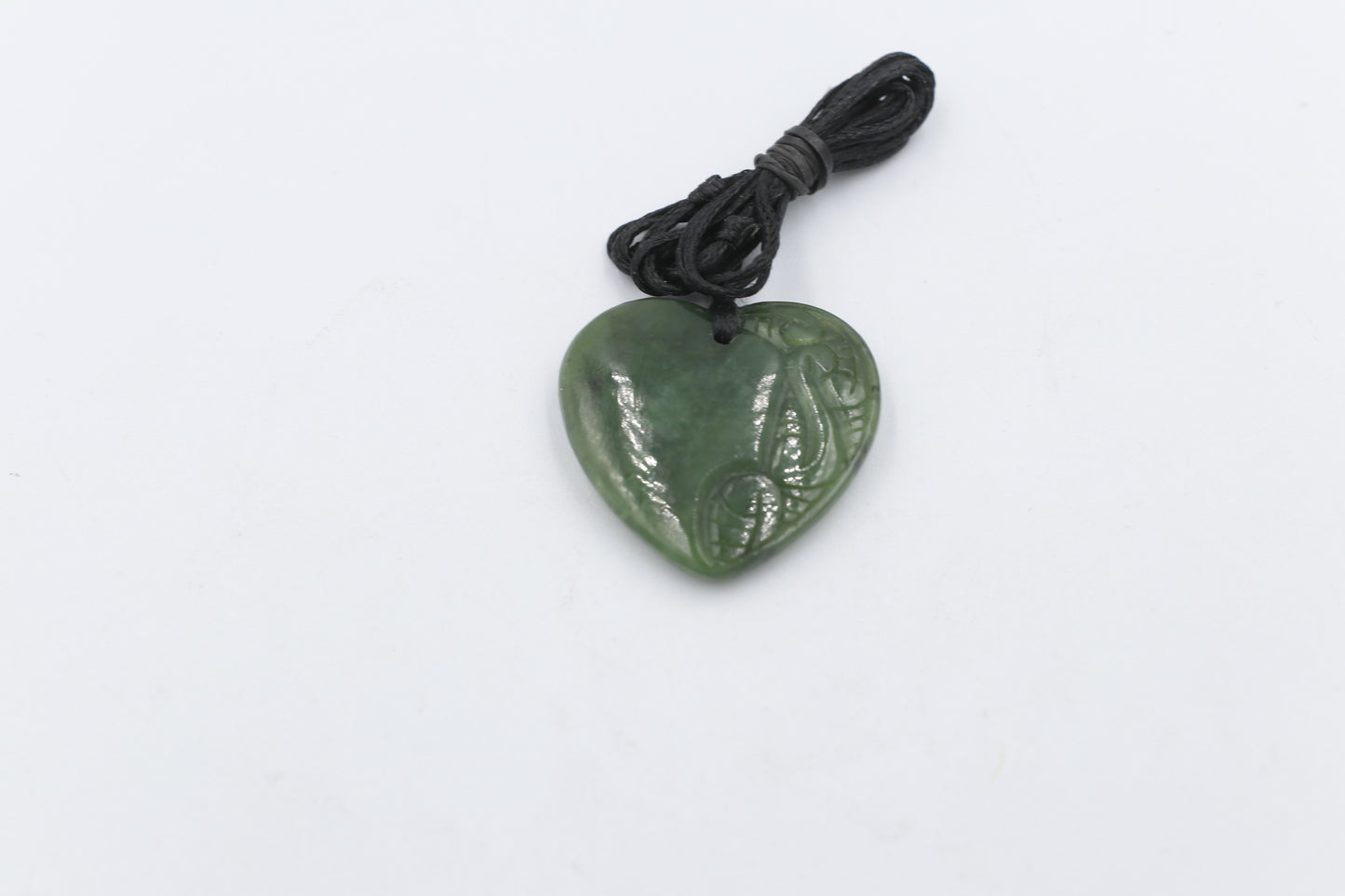 New Zealand Greenstone  engraved Heart HPHE30