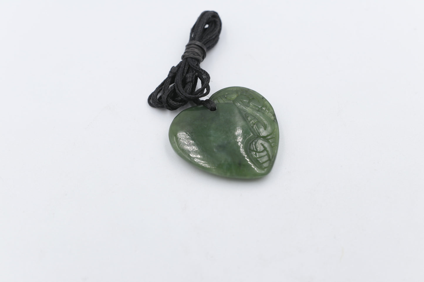 New Zealand Greenstone  engraved Heart HPHE30