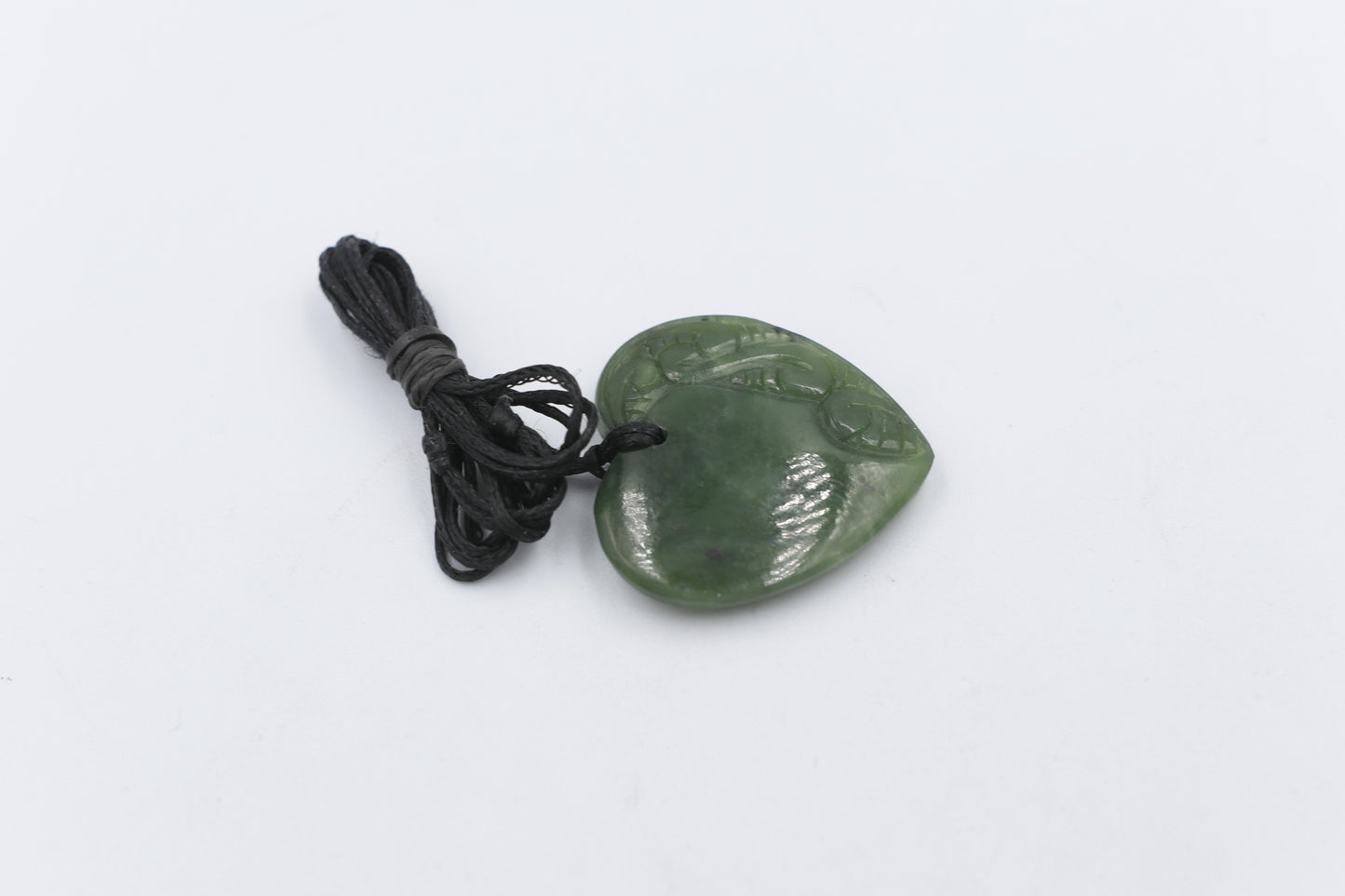 New Zealand Greenstone  engraved Heart HPHE30