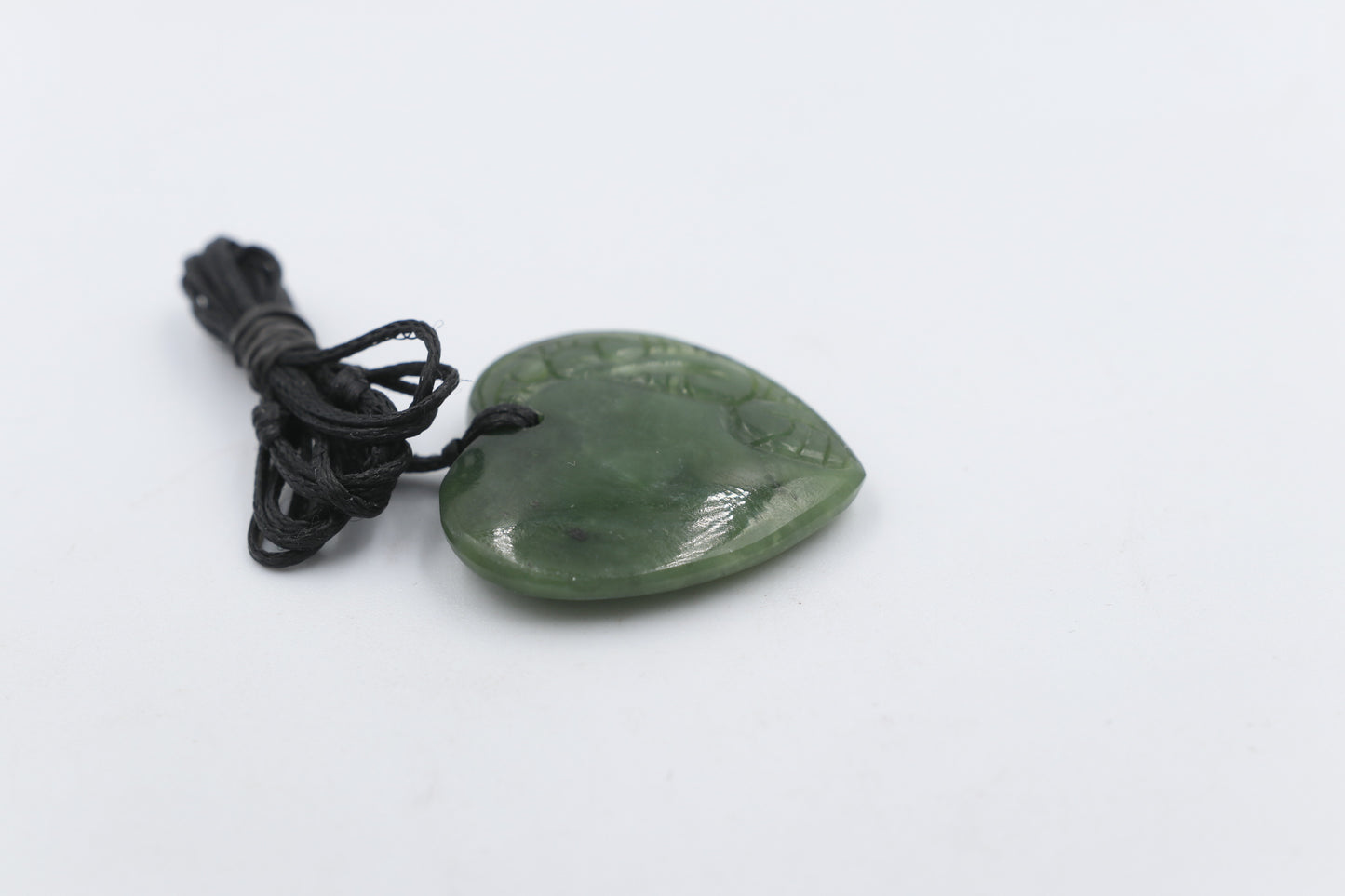 New Zealand Greenstone  engraved Heart HPHE30