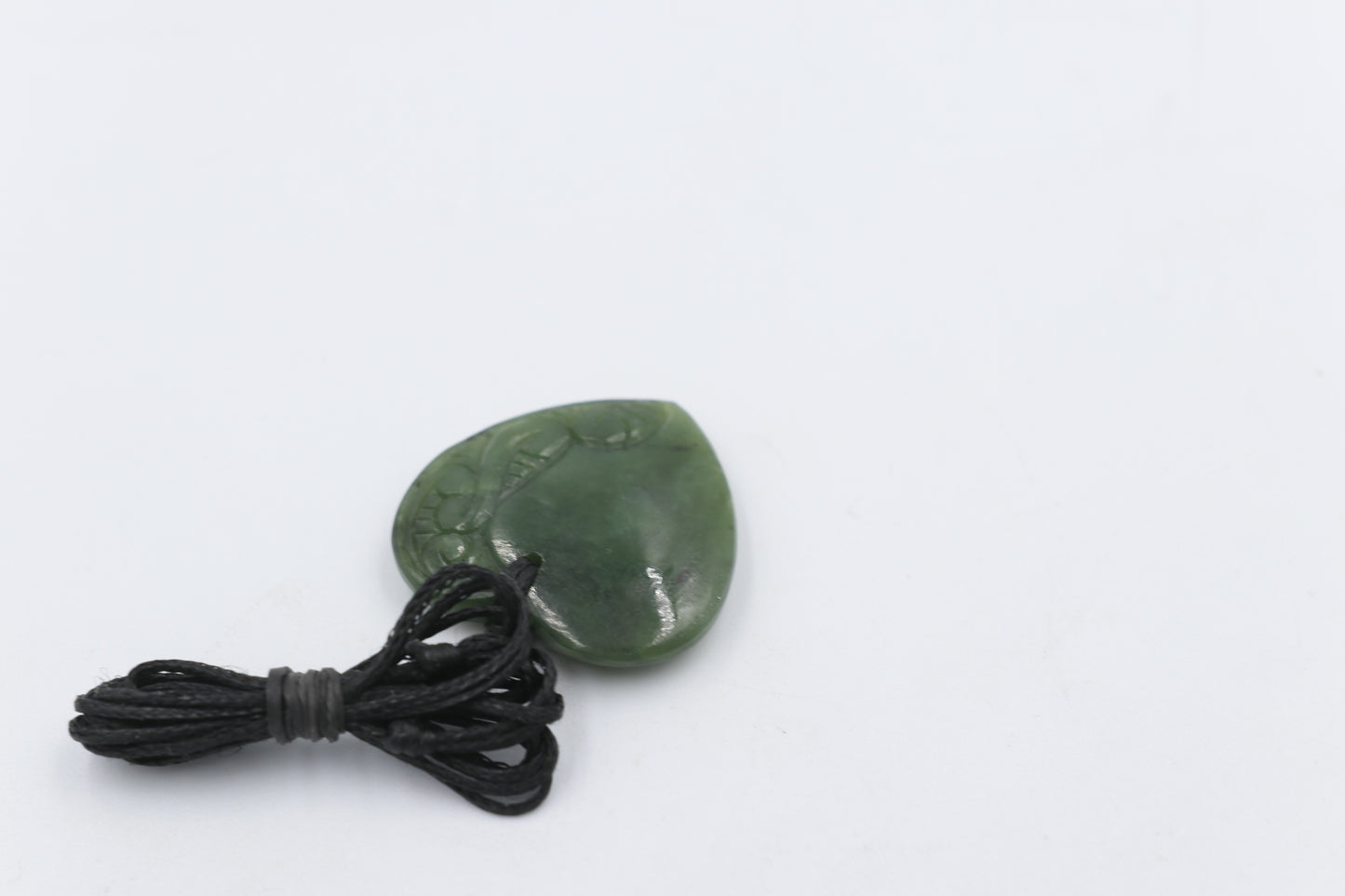 New Zealand Greenstone  engraved Heart HPHE30