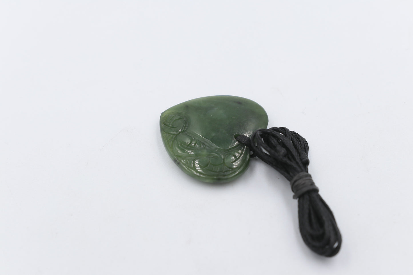 New Zealand Greenstone  engraved Heart HPHE30