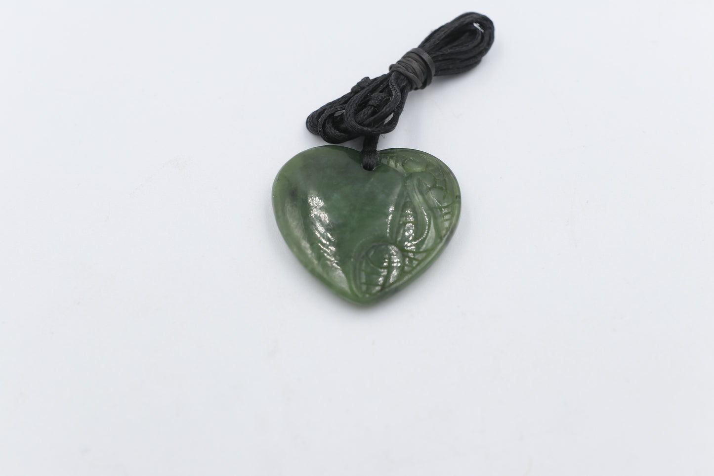 New Zealand Greenstone  engraved Heart HPHE30