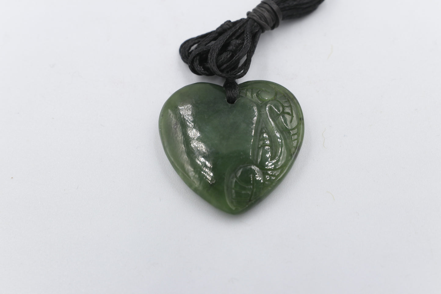 New Zealand Greenstone  engraved Heart HPHE30