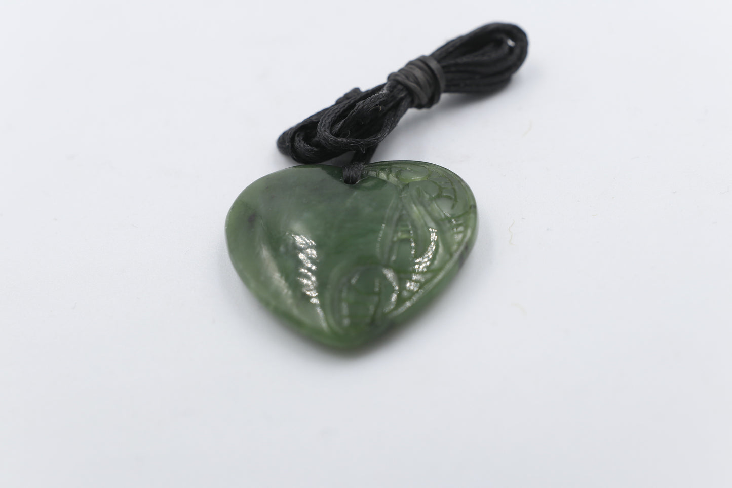 New Zealand Greenstone  engraved Heart HPHE30