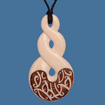 Bone Double Twist Stained Pattern Necklace