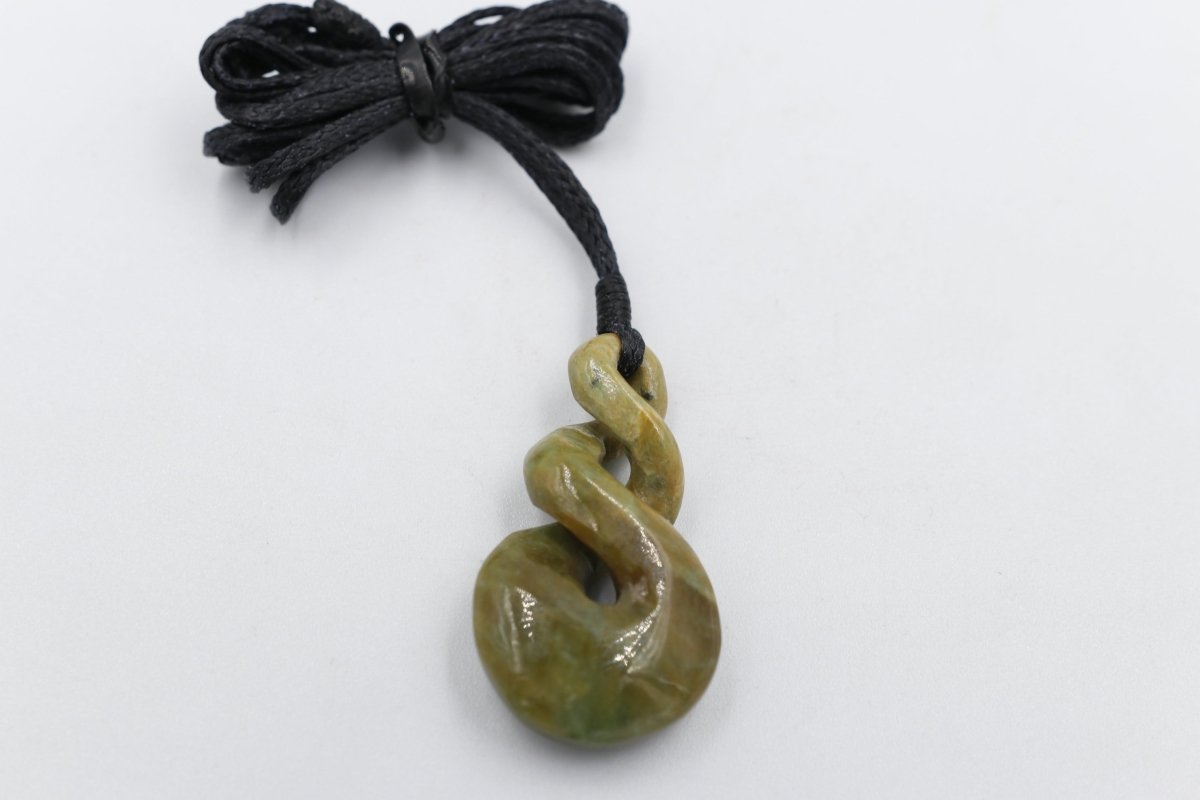 New Zealand Flower Greenstone Double Twist