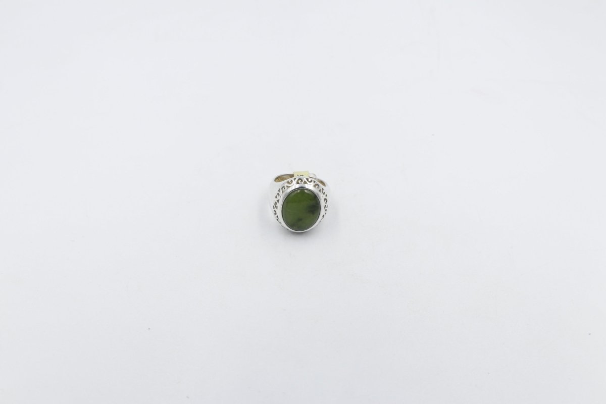 Stg Silver Ring with Greenstone
