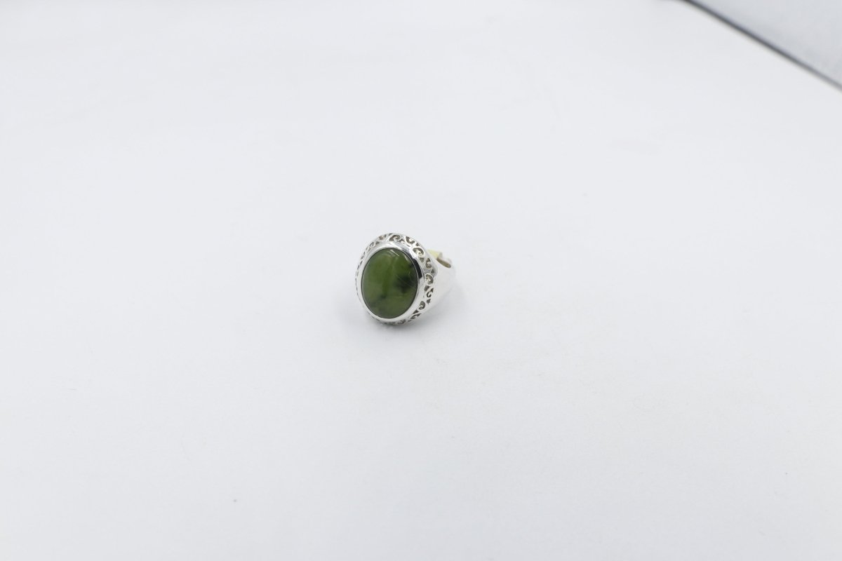 Stg Silver Ring with Greenstone
