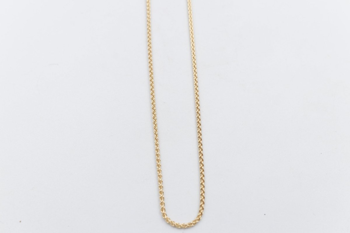 9ct Gold Round Diamond Cut Wheat Link Chain 042ked004/4