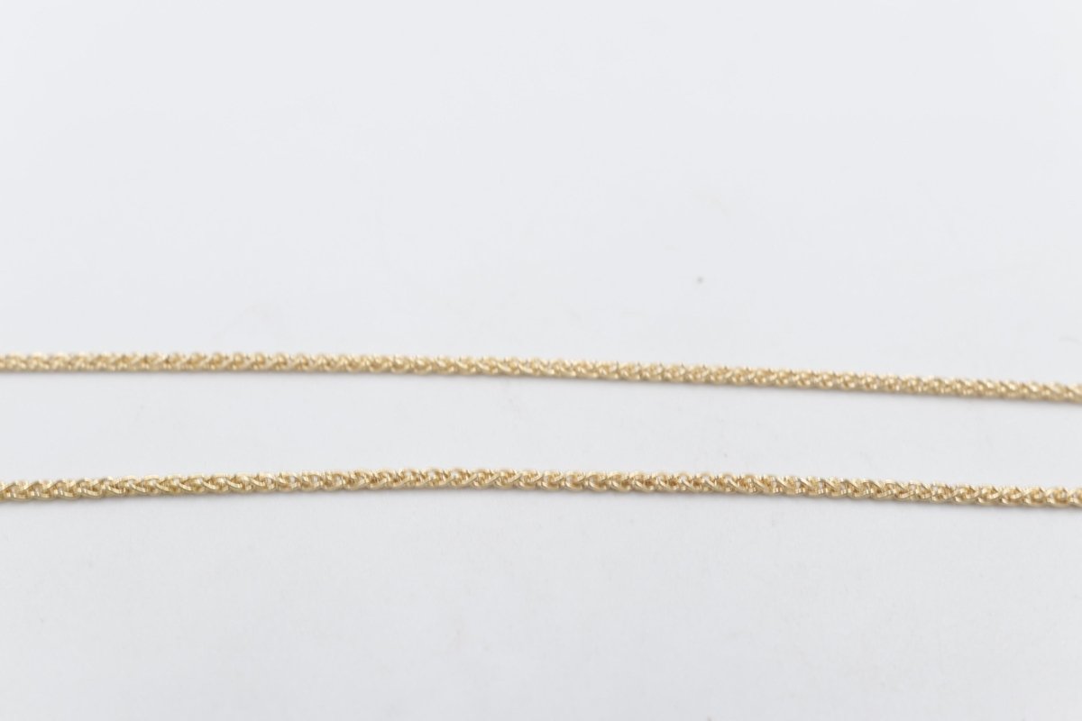 9ct Gold Round Diamond Cut Wheat Link Chain 042ked004/4