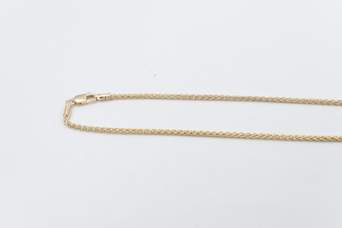 9ct Gold Round Diamond Cut Wheat Link Chain 042ked004/4