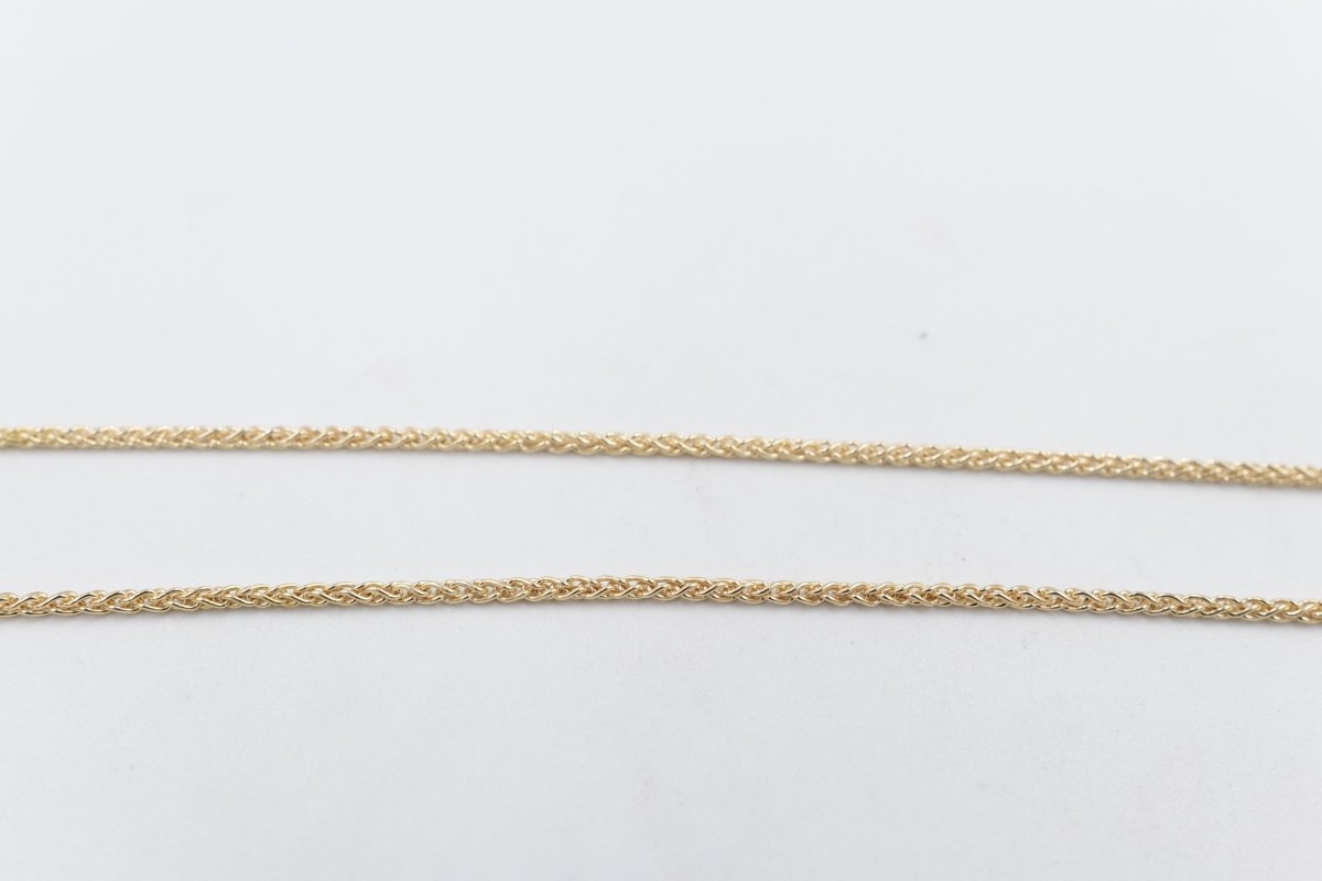 9ct Gold Round Diamond Cut Wheat Link Chain 042ked004/4