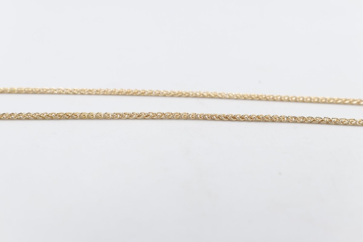 9ct Gold Round Diamond Cut Wheat Link Chain 042ked004/4