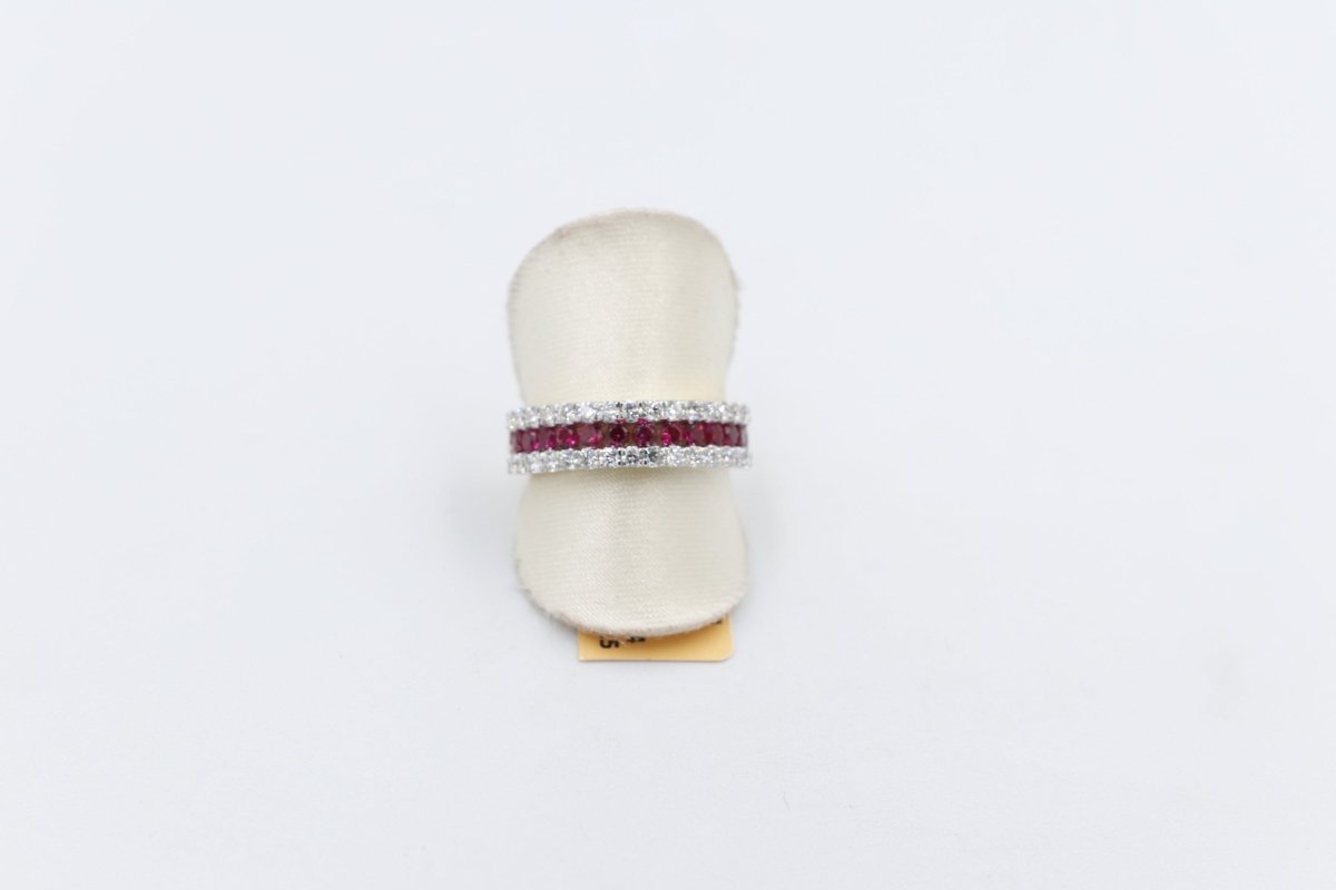 10K Gold Lab grown Diamond and Ruby Ring