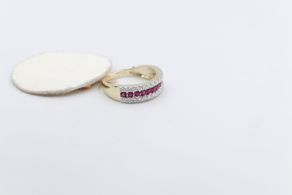 10K Gold Lab grown Diamond and Ruby Ring