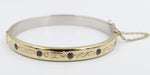 9ct Gold on Silver Bangle with sapphire
