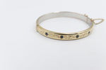 9ct Gold on Silver Bangle with sapphire