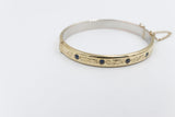 9ct Gold on Silver Bangle with sapphire