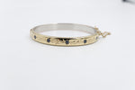 9ct Gold on Silver Bangle with sapphire