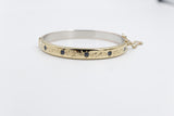 9ct Gold on Silver Bangle with sapphire