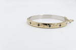 9ct Gold on Silver Bangle with sapphire