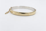 9ct Gold on Silver Bangle with sapphire