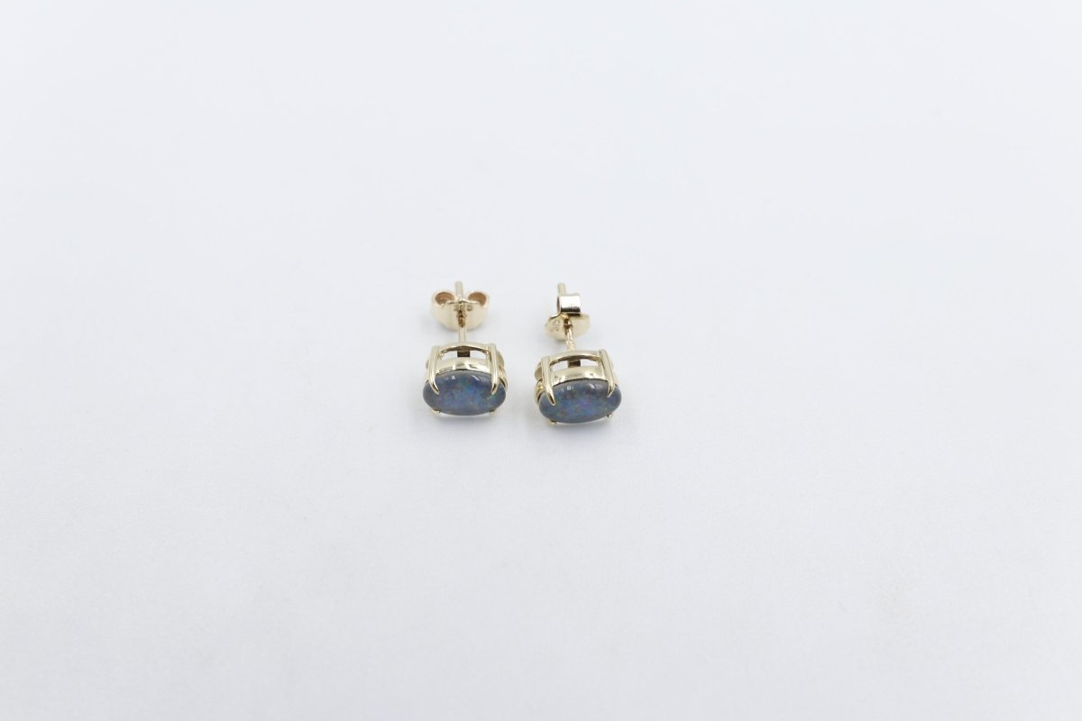 9ct Gold Setting with Australian triplet Opal Earrings SJ688